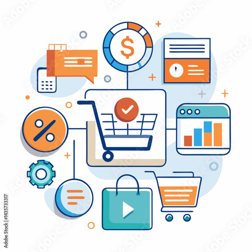Ecommerce Online Shopping Abstract Concept Vector Illustration Design For Marketing