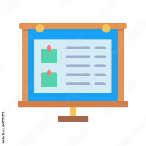 Agenda board for business with important notes flat style