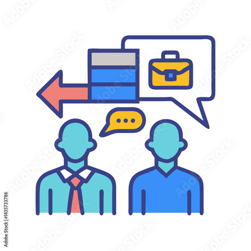 Two individuals discussing career path and business opportunities together