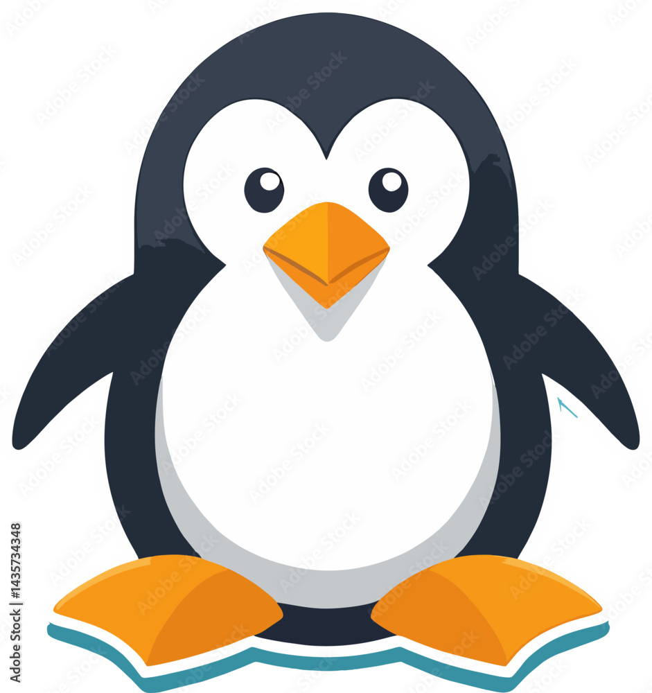 Obraz premium Penguin Logo Flat Style for Companies