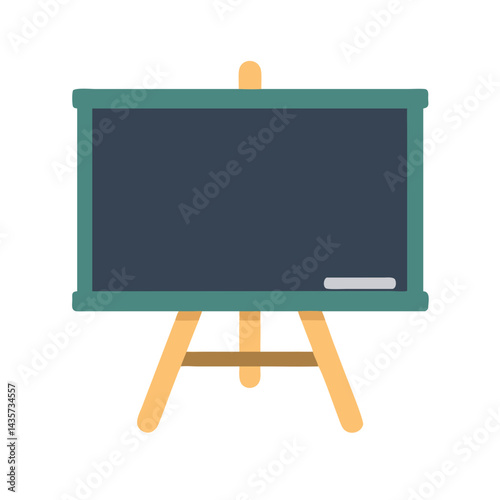 Isolated blackboard on easel with chalk ready for writing