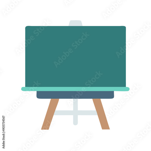 Flat design teal presentation board display on black background