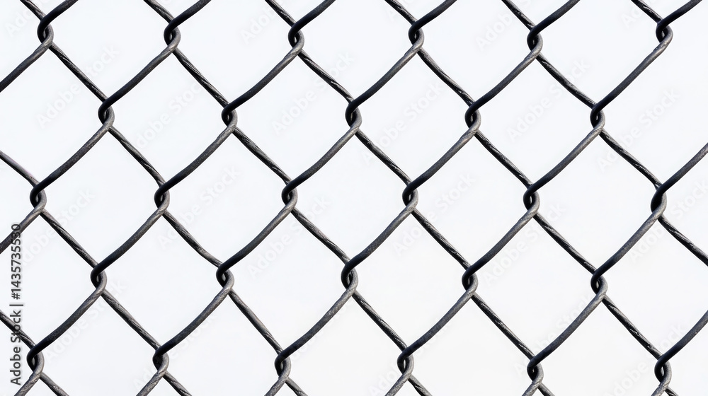 Chain link fence pattern on white background Chain link fence pattern on white background