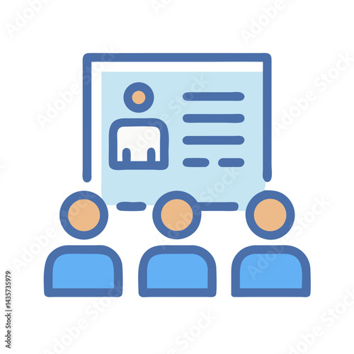 Presentation and audience illustration for business or education meeting