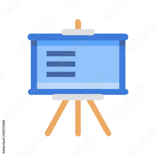 Flat Design Presentation Board Displaying Data Information Icon