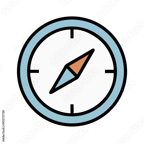 Free Download Flat vector compass icon on black backdrop illustration image - GFXLoad