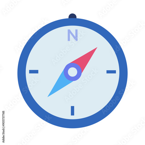 Free Download Flat style compass illustration for navigation and direction concepts - GFXLoad