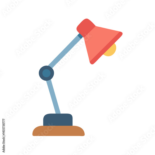 Simple Desk Lamp Isolated on Black Background Illustration