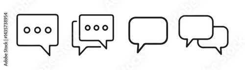 Set of message icon collection. Text message icon. Vector illustration eps 10