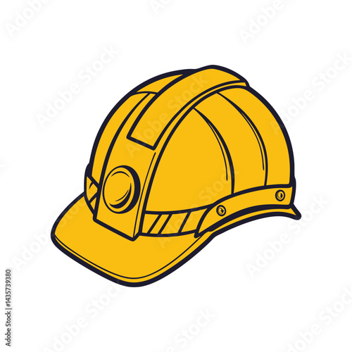 Hard Hat or Safety Hat, a hand drawn vector illustration of a hard hat. Construction helmet protection. Safety helmet vector isolated
