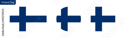 Finland flag PNG vector. Finland Square and round icon isolated on transparent PNG background. Finland flag icon