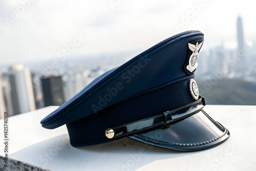 Police Cap on Rooftop