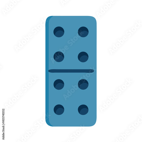 Domino tile showing four and two in light blue
