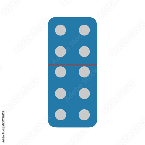 A single blue domino tile with four and four pips