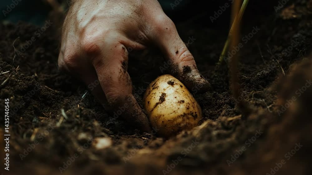 picking a potato