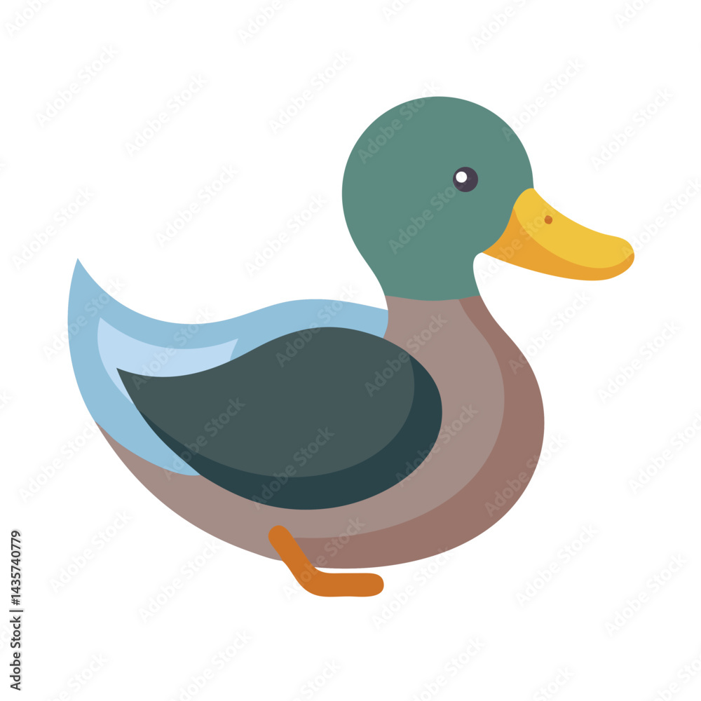 Obraz premium Duck vector illustration on black background simple stylized bird