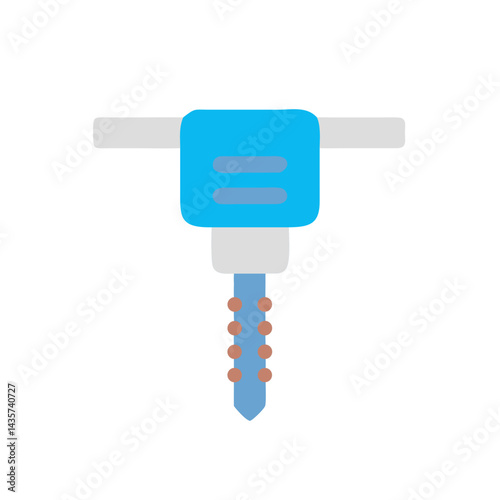 Flat design jackhammer icon for construction and repair themes