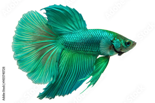 Vibrant Green Betta Fish Portrait