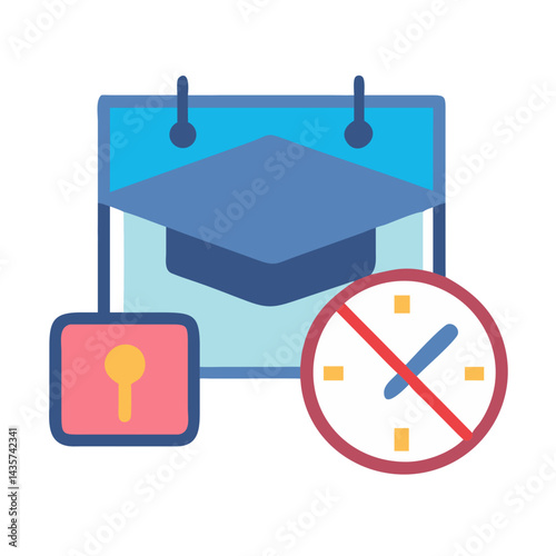 Deadline for education application with time limitation stock illustration
