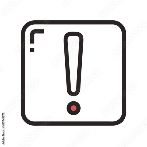 Exclamation point in a square, warning symbol illustration