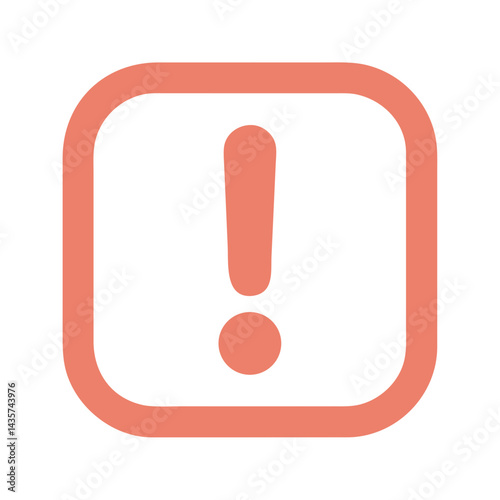 Exclamation mark in square outline representing attention signal