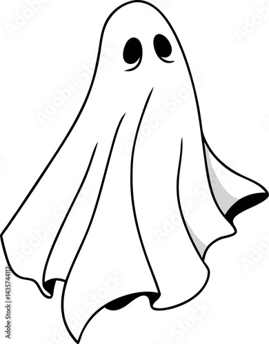 Ultimate Spooky Ghost Vector Illustration – Classic Haunted White Sheet Clipart for Viral Halloween Art, Decor & Trick-or-Treat Designs