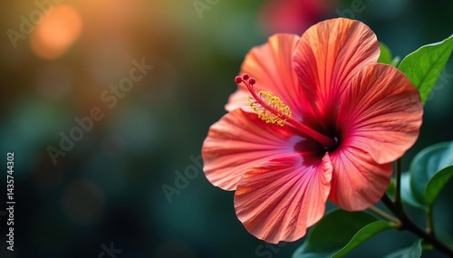 Bold tropical hibiscus blooms, vibrant color burst, pink, lush, home decor