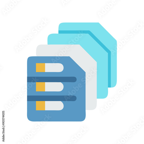 Stacked document icon signifying organization and data management solutions