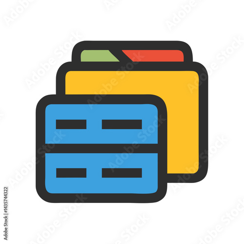 Colorful folders icon design for organizing and archiving documents