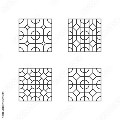 Simple geometrical figure for your project. Simple geometric shape with semicircle and square. Basic vector form for grid.