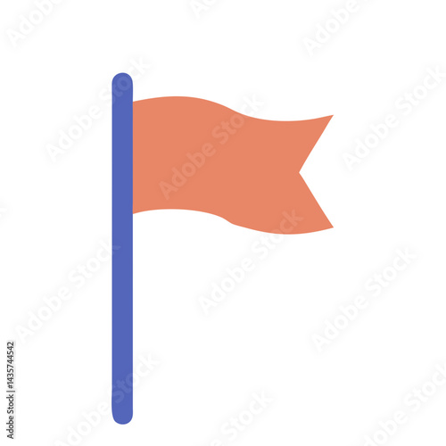 Minimalist flag icon on black background, simple shape