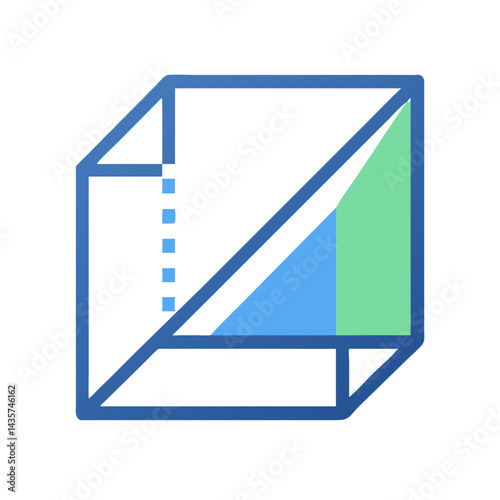 Abstract cube with triangles on a solid black background