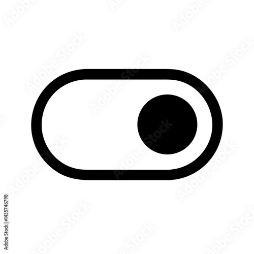 A modern and sleek switch toggle symbol represents on or off, rendered in a minimalist design. A visual representation of activation or deactivation, simplicity is key.