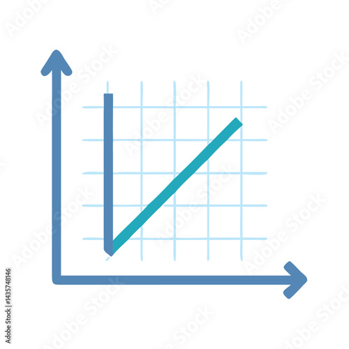 Graphical representation of data growth on a simple chart