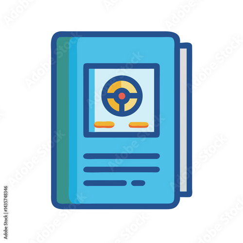Icon style image featuring user interface design book