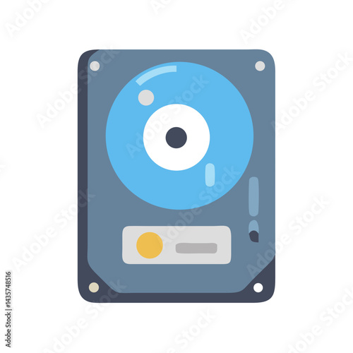 Simple vector illustration of an internal hard disk drive