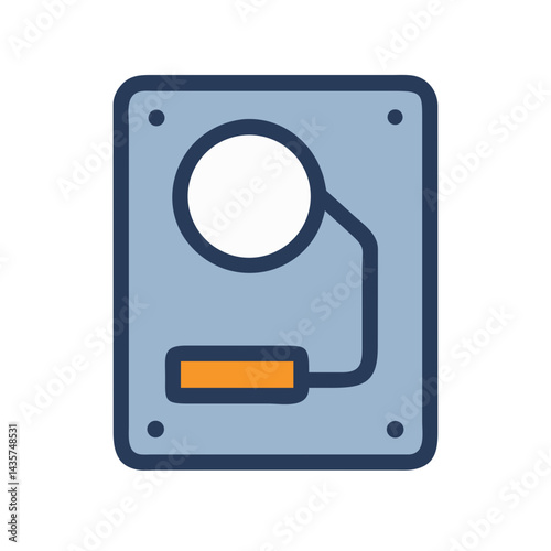 Isolated hard drive vector illustration against a black background