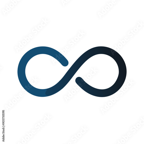 Abstract infinity symbol with smooth gradient on black background