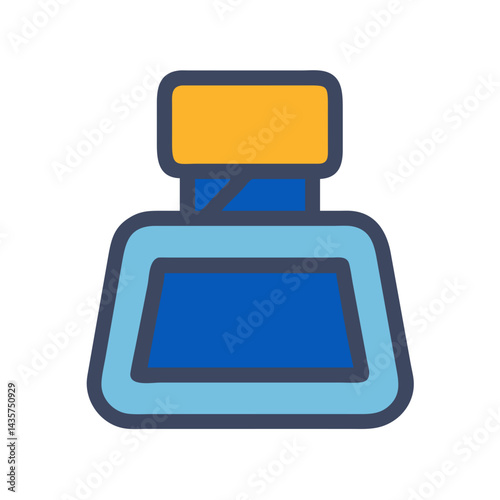 Simple ink pot icon illustration on black background