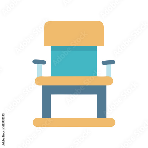 Flat illustration of an armchair with armrests on black