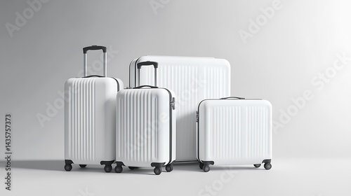 White Suitcases: Travel, Vacation, Journey, Adventure