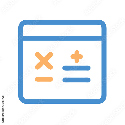 Calculator icon for mathematical operations and financial calculations concept
