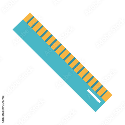 Blue and orange ruler illustration on a black background