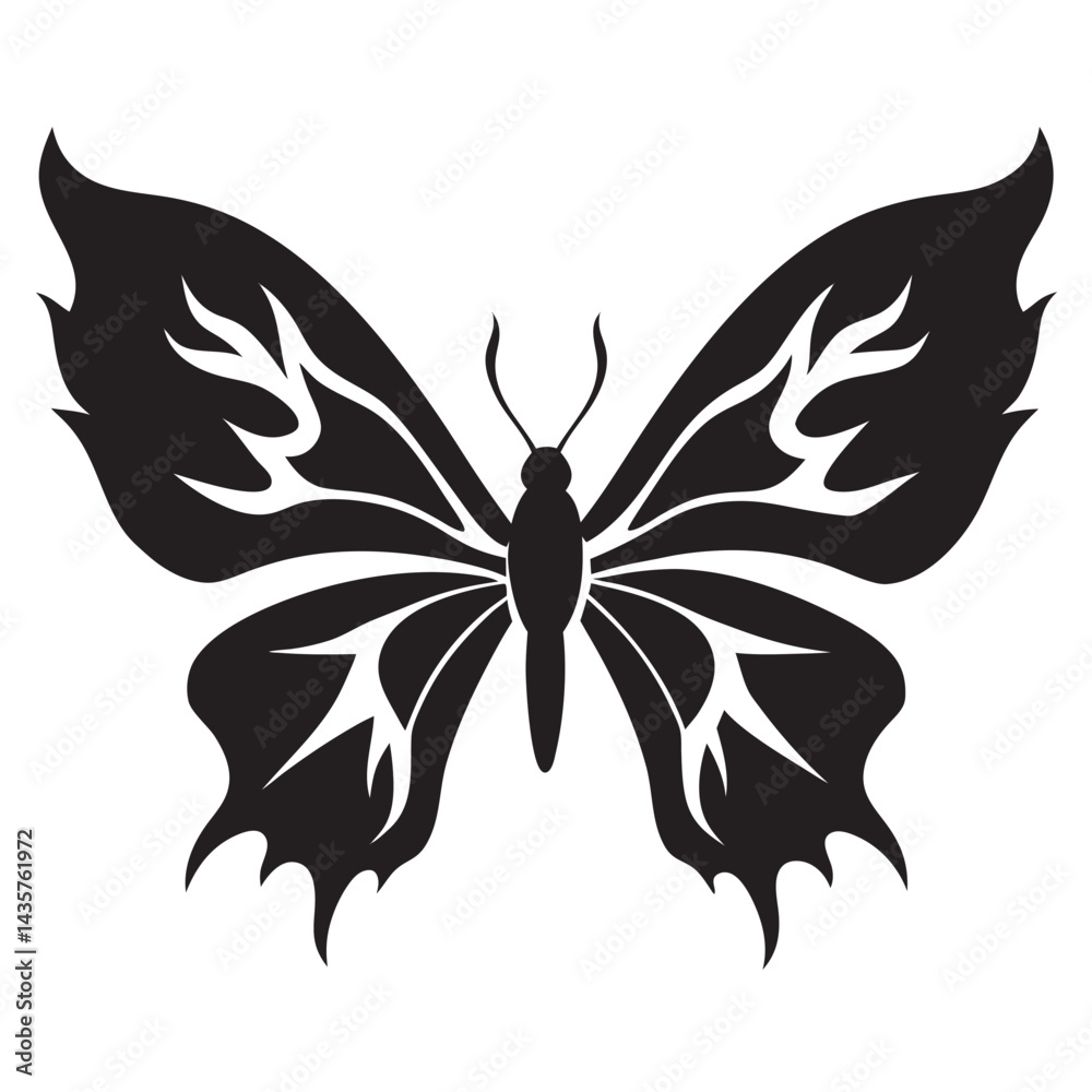 Obraz premium Fiery butterfly Silhouette 