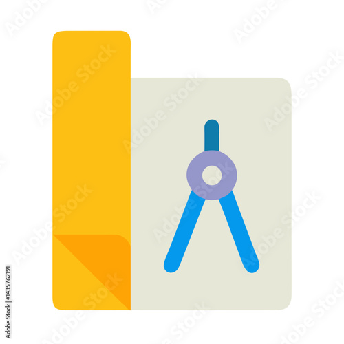 Architectural design project file icon for drafting and planning