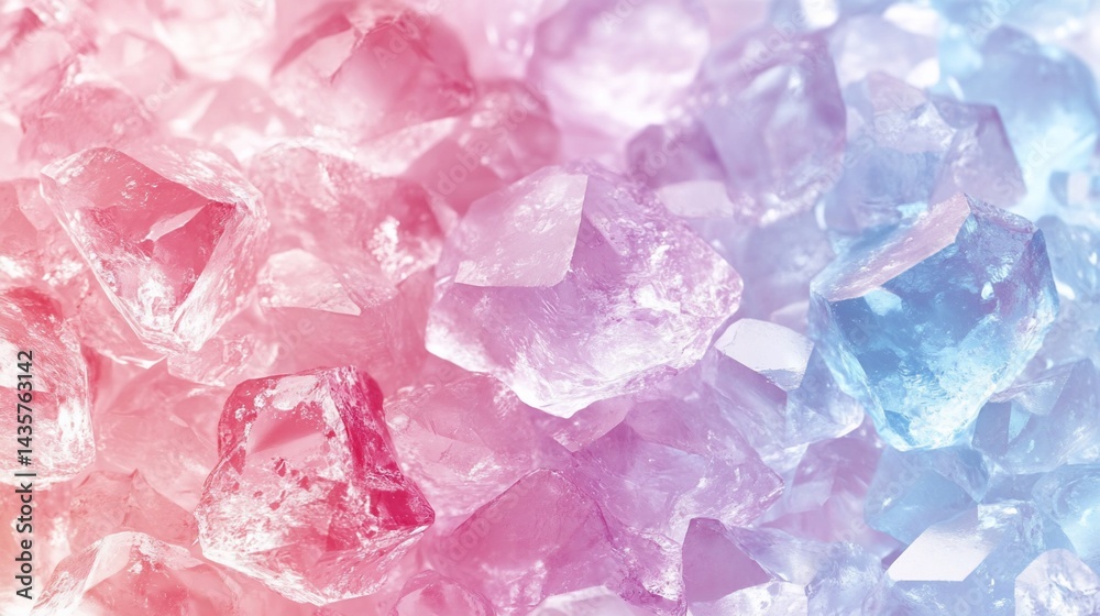 Fototapeta premium Pastel Dreams, A Mesmerizing Close-Up of Sparkling Crystals in Soft Hues