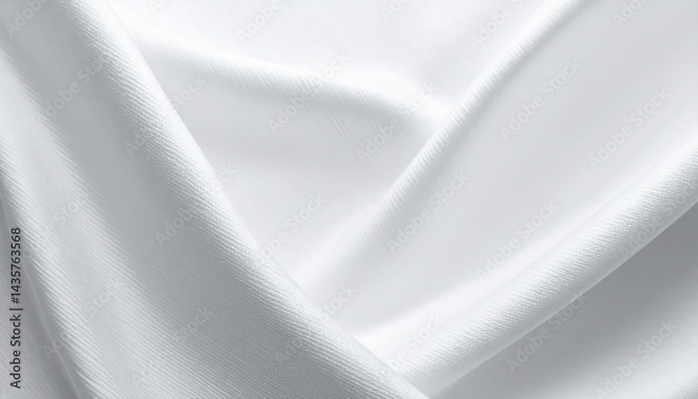 Obraz premium Gentle flow of white fabric indoor setting textile photography soft texture close-up view aesthetic concept