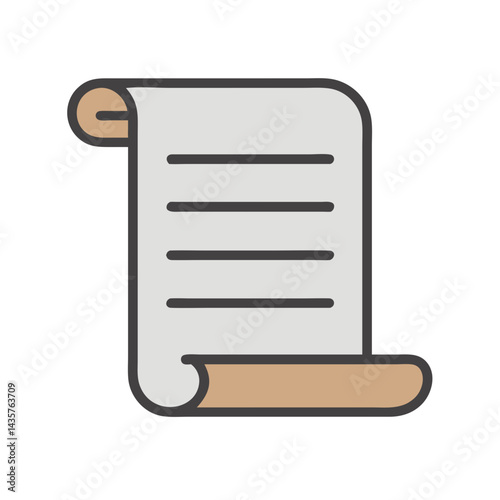 Scroll vector icon with minimalist style on black background