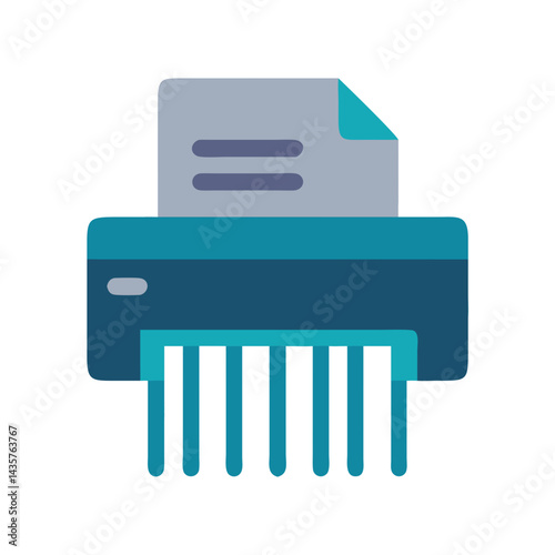 Paper shredder icon illustration for document security and privacy