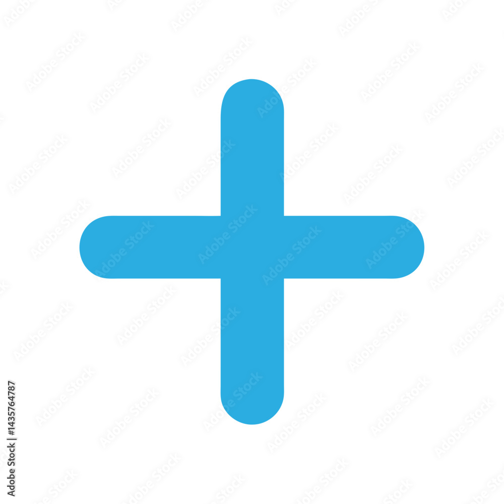 Obraz premium Flat graphic of a light blue plus symbol icon